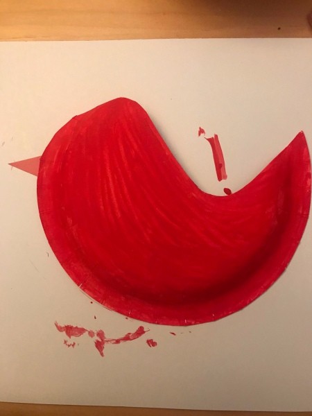 Valentine's Bird Card Holder - beak glued in place