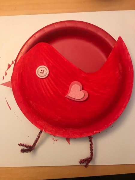 Valentine's Bird Card Holder - glue the plates together