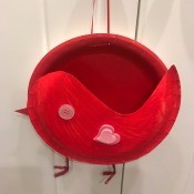 Valentine's Bird Card Holder - closeup of card holder