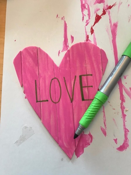Heart Garden Stakes - write your word on the painted side