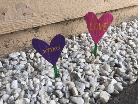 Heart Garden Stakes - stakes in decorative rocks