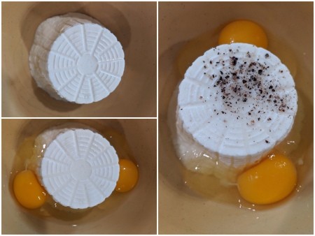 mixing ricotta & eggs