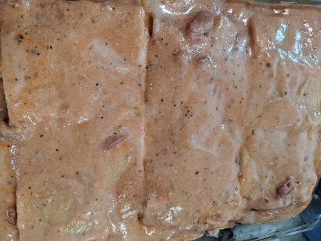 sauce on Lasagna noodles