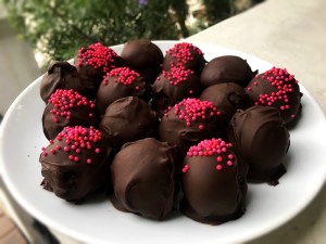 Truffles on plate