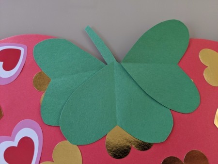 Giant Strawberry Valentine's Day Card - add green stem
