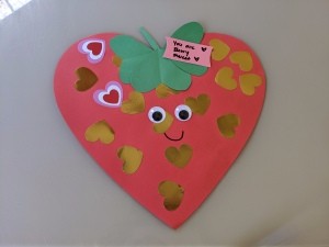 Giant Strawberry Valentine's Day Card - ready to give to recipient