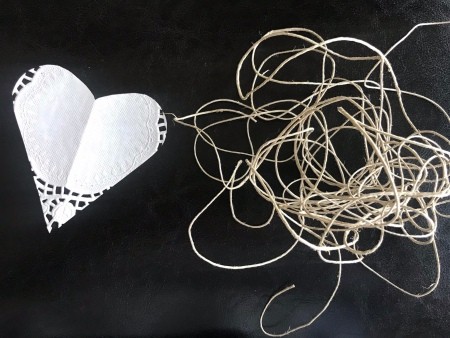 Transform any Vase into a One with a Valentine's Theme - paper heart and twind