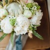 Bouquet of flowers, white and green.
