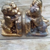 Cleaning Brass - dog bookends