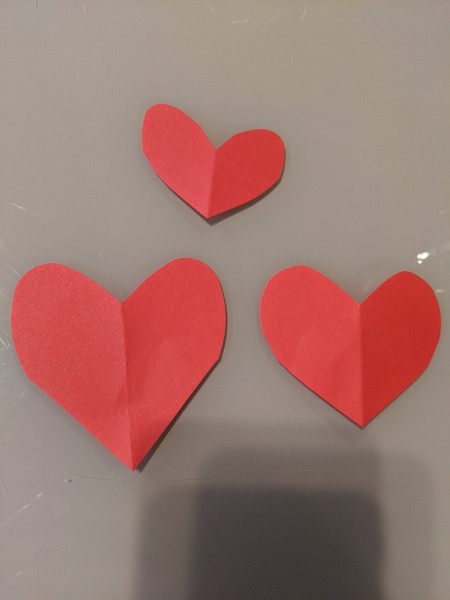 Space Valentine Box - paper hearts
