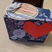 Space Valentine Box - one end with large red heart and smaller elements