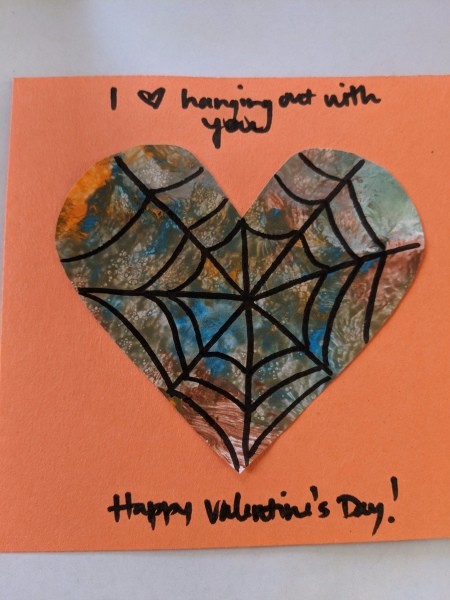 Valentine's Day Spider Card - message added