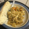 Lentil Black Eyed Pea Stew on plate with bread