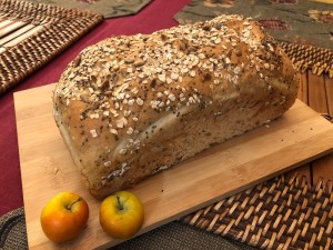 Chia Sunflower Bread on wooden board