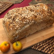 Chia Sunflower Bread on wooden board