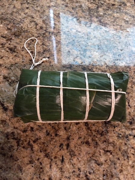 string around banana leaf wrapped Sticky Rice Cake