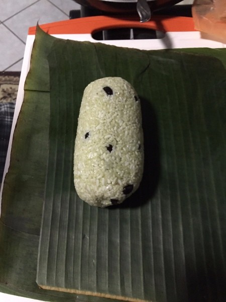 Sticky Rice Cake on banana leaf