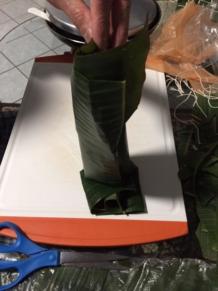 Sticky Rice Cake in banana leaf