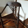 Identifying an Antique 3 Legged Chair - carved and turned three legged chair with rush covered seat