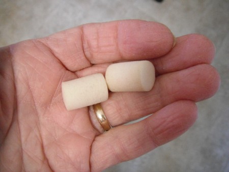 Ear plugs to block noise from cat.