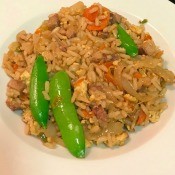 Pork Fried Rice with Duck Sauce in bowl