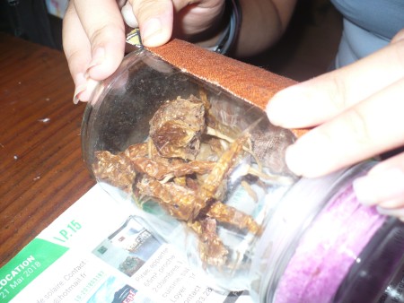 Decorative Fabric Covered Glass Canisters - place the fabric keeping it centered top to bottom