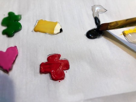 Making Custom Push Pins - paint and allow to dry