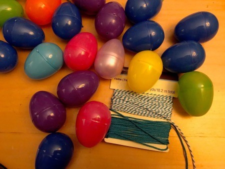 Making a Plastic Egg Garland - supplies