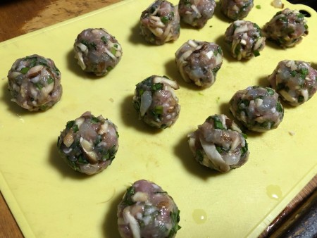 ingredients rolled into balls