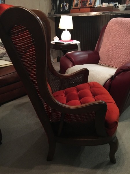 Identifying an Old Upholstered Wingback Chair with Cane Sides