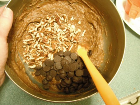 adding nuts & chocolate chips to batter