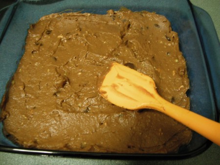 batter spread in pan