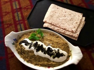 Lamb and Eggplant Dip with crackers