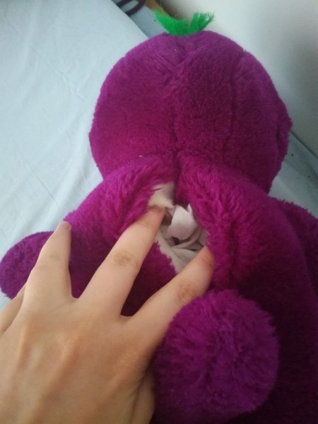 Identifying a Purple Stuffed Toy Monster