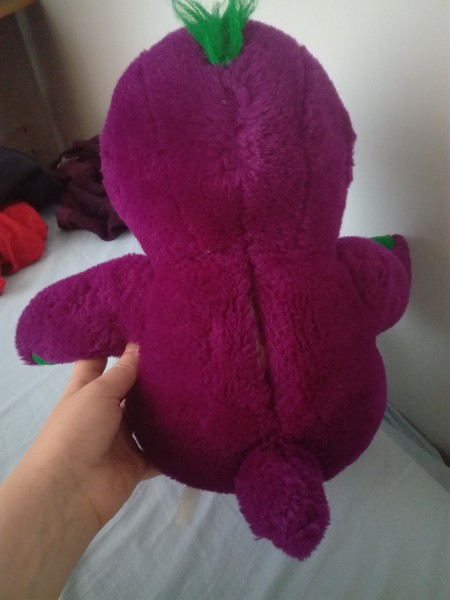 Identifying a Purple Stuffed Toy Monster