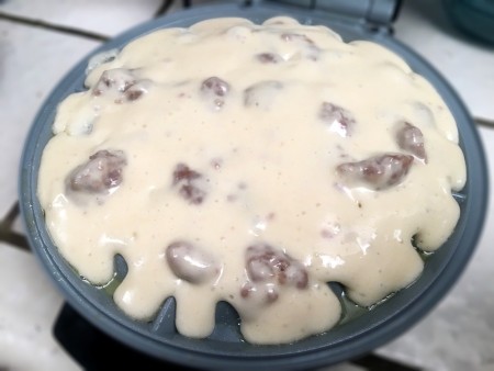 cooking sausage Waffle batter
