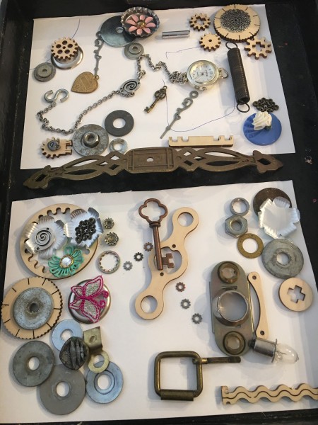 Mixed Media Journal - arrange the embellishments on a sheet of paper and take a photo to use when attaching them to the journal