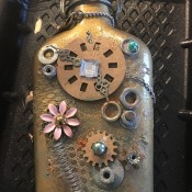 Steampunk Bottle - glue on the remaining embellishments - allow to dry, and you are done