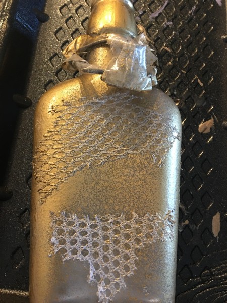 Steampunk Bottle - mist the bottle with metallic paint