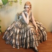 Identifying a Vintage Figurine - woman with 20s or 30s hairstyle, sitting on a chair, wearing a sleeveless dress with a