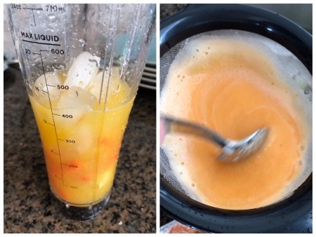 juice & other ingredients in blender