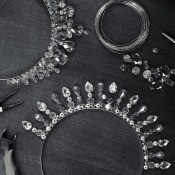 A sparkling tiara being assembled.