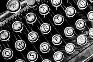 An old fashioned typewriter's buttons.
