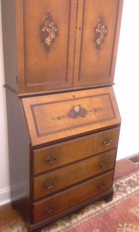 An Antique Secretary Style Desk, Antique Oak Secretary Desk Value