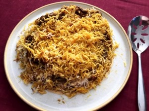 Eggplant Layered Rice on plate