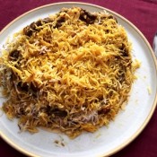 Eggplant Layered Rice on plate