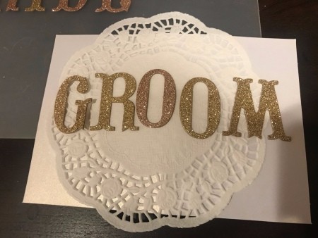 Bride and Groom Wedding Chair Signs - lay out the letters