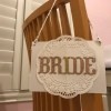 Bride and Groom Wedding Chair Signs - bride sign on a chair