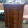 Value of Vintage Bassett Chest of Drawers - 5 drawer chest of drawers with curved front