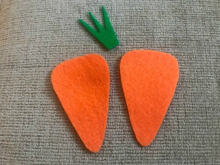 Felt Carrot Garland and Paper Carrot Sign - two felt carrots and one green top